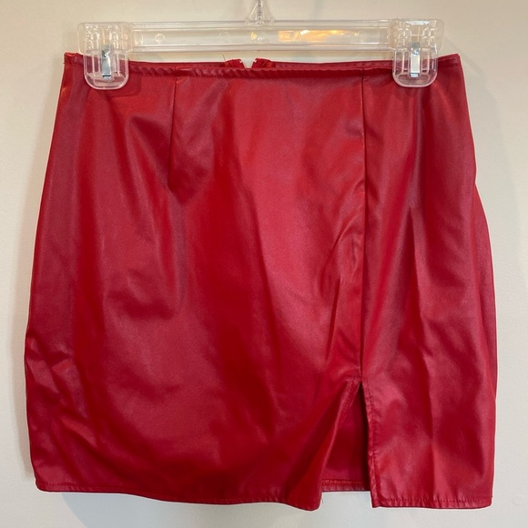 Windsor Dresses & Skirts - Windsor Red Faux Leather Skirt Medium